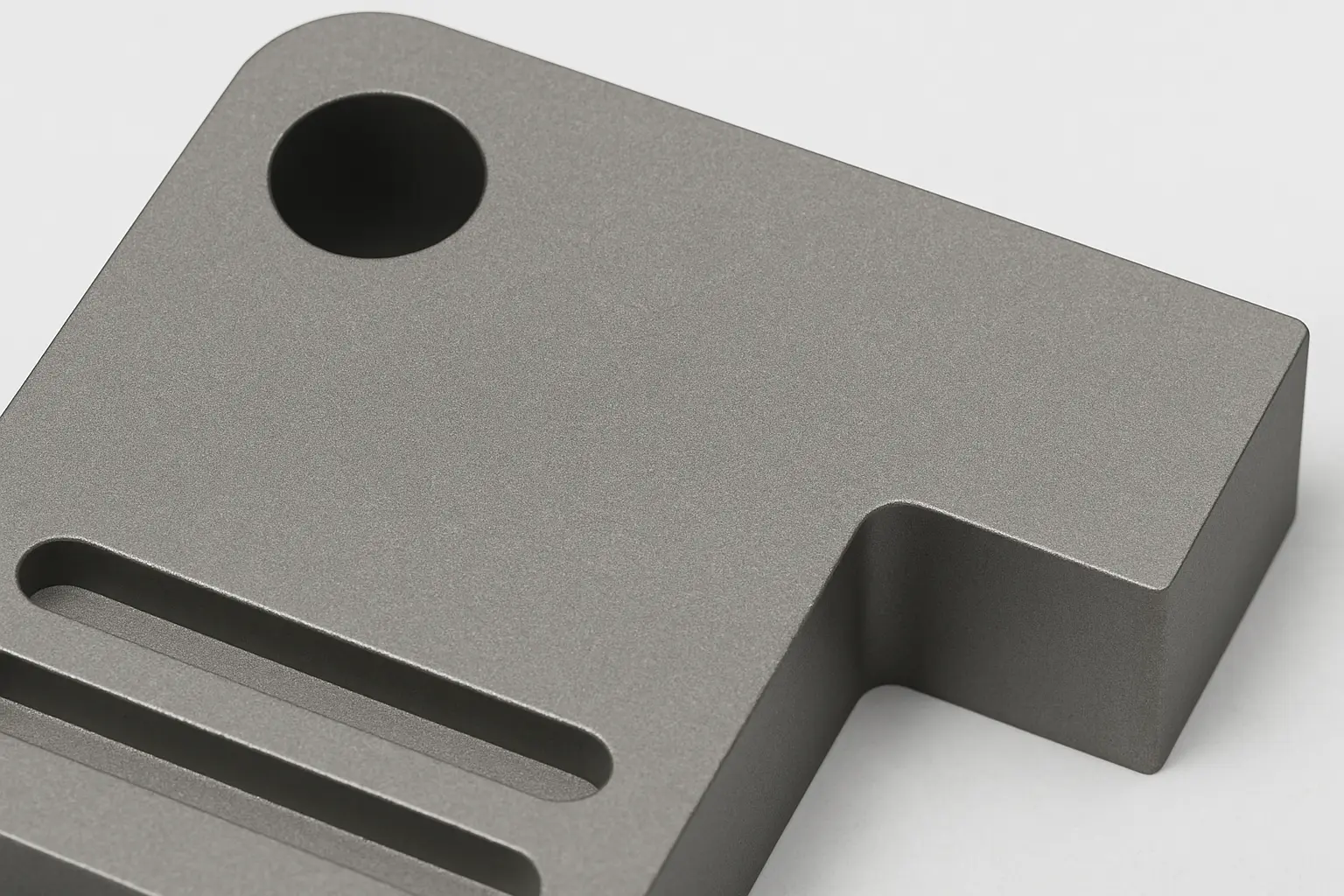 Bead-blasted aluminum part with diffused matte texture and increased Ra