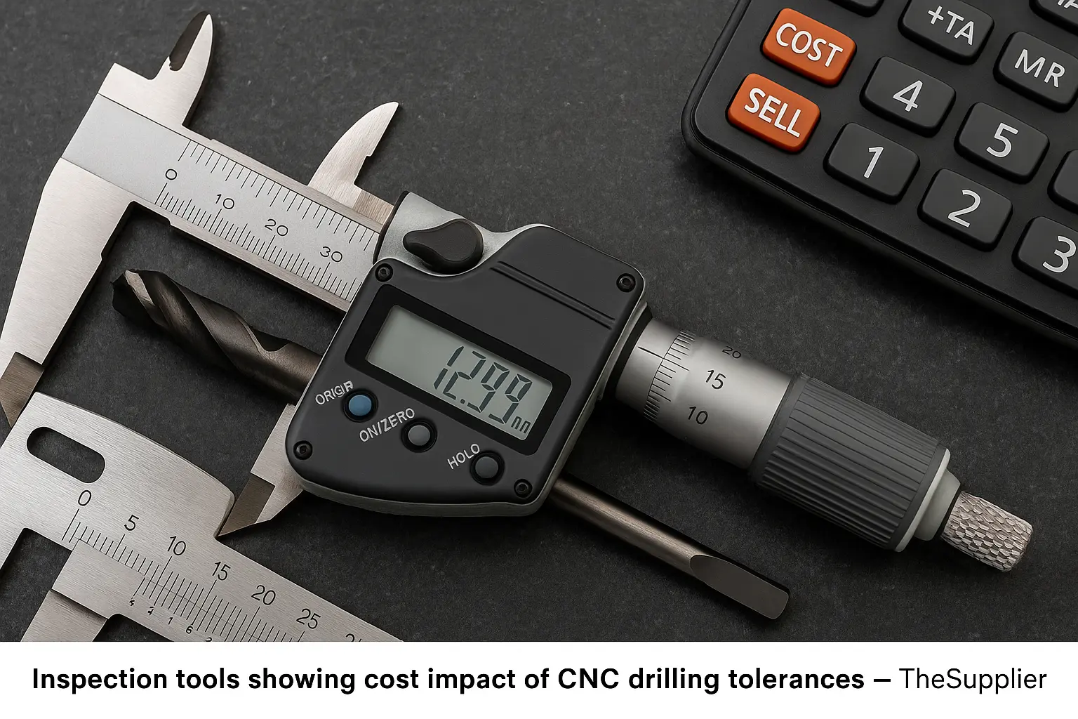 Inspection tools showing cost impact of CNC drilling tolerances — TheSupplier