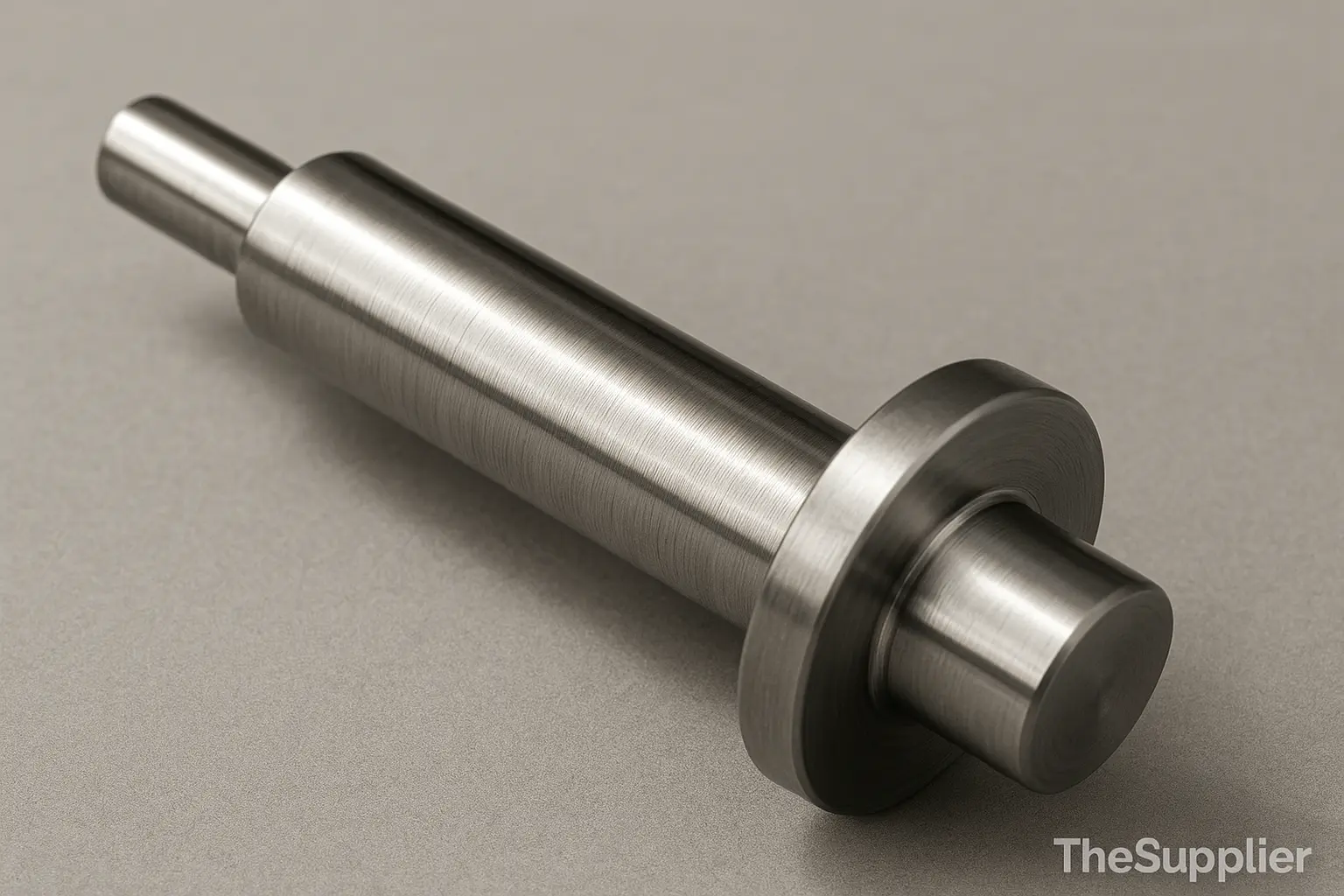 CNC turned steel shaft closeup — TheSupplier